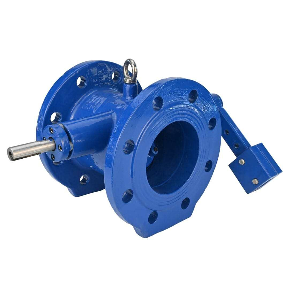 Swing check valve Elephant VCD1313E-F body material - cast iron GGG50, seal - EPDM, disc - cast iron GGG50, flanged, with swashplate and counterweight