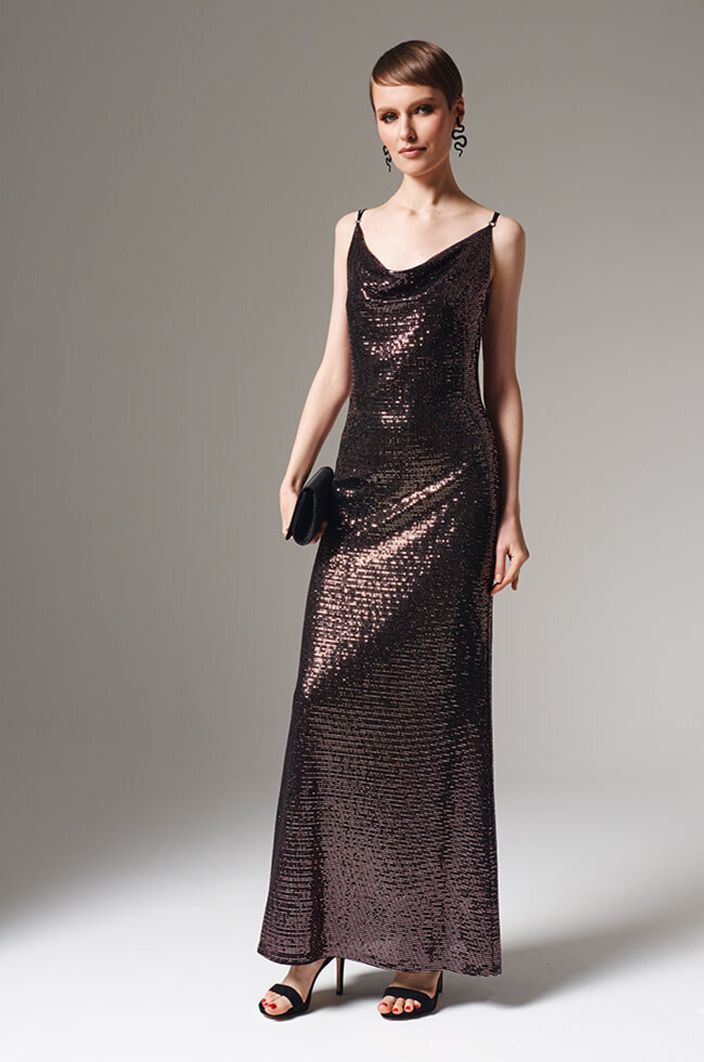 51626 Платье женское (медно-черный)