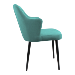 Стул "Хант" (арт. 345), велюр Бренди В15 мятный, ножки круглые черные.