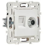 SKANDY Розетка двойная TV+RJ45 кат.6 SK-A15W арктический белый IEK