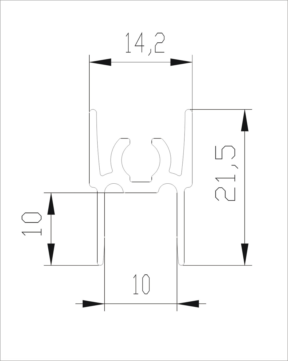 ЭКО Рамка верхняя двери (1,75 м) черный матовый (RAL) (AE0688) Aristo (Акция)