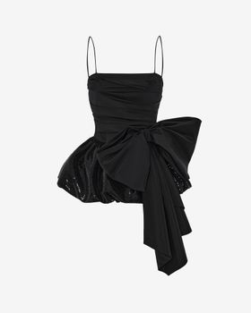 Топ корсетного типа из пайеток и тафты