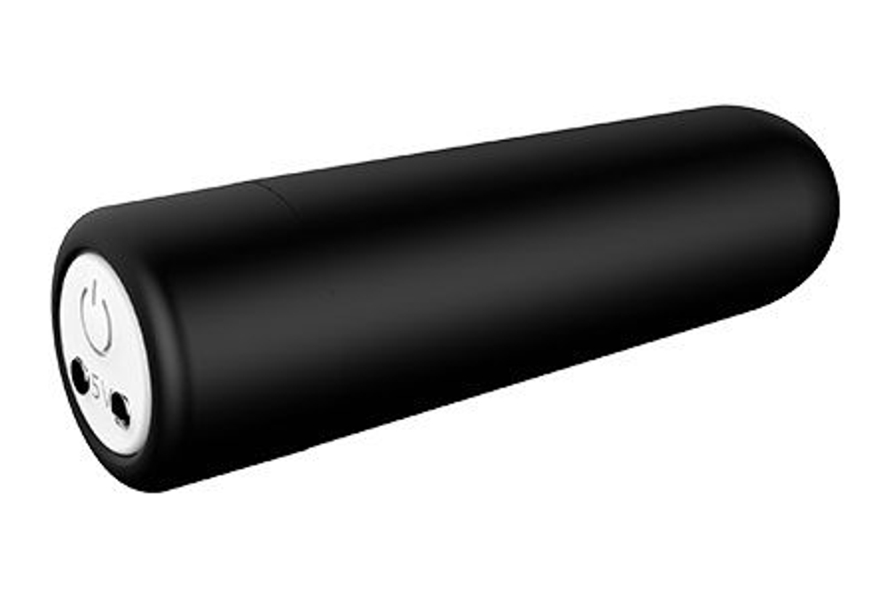 Черная перезаряжаемая вибропуля Power Bullet (Цвет: черный)