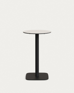 Dina высокий круглый садовый стол белый с черной металлической основой Ø 60x96 см