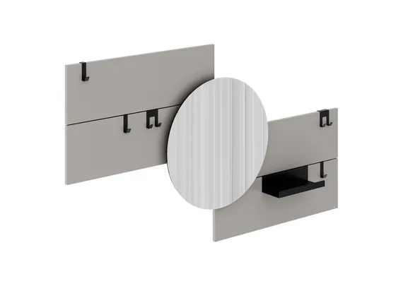 Вешалка Stripe M горизонтальная с зеркалом D 60 см (серо-бежевый)