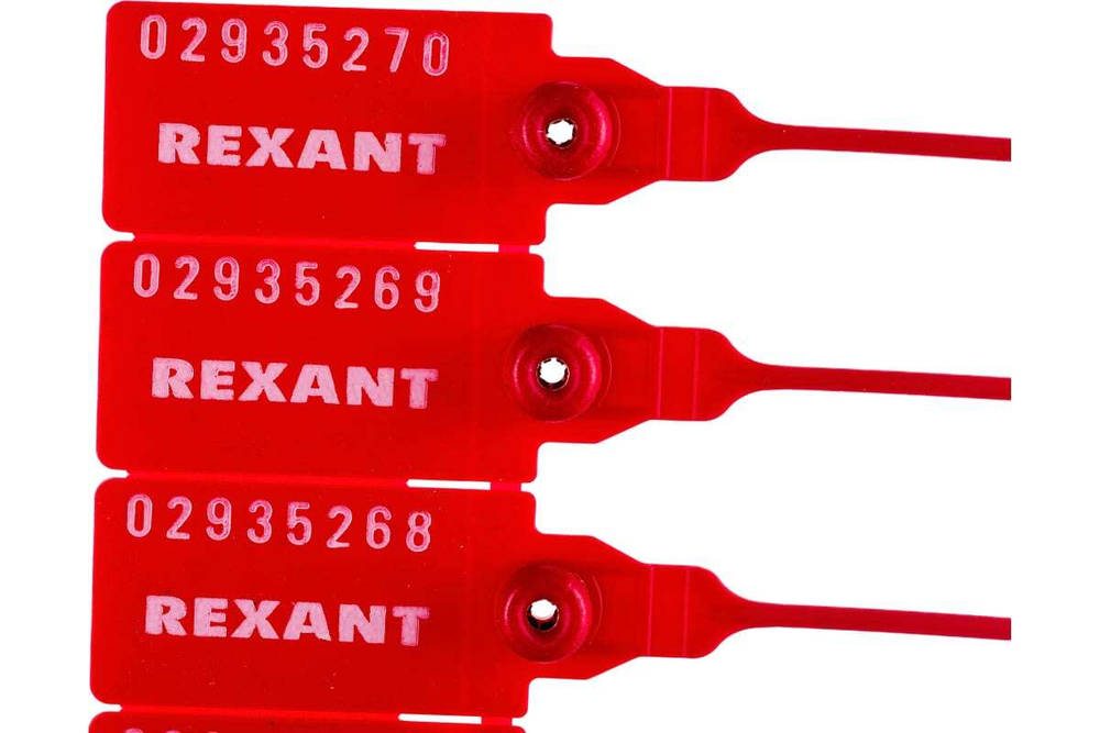 ПЛОМБА ПЛАСТИКОВАЯ REXANT 220ММ КРАСНАЯ 07-6111