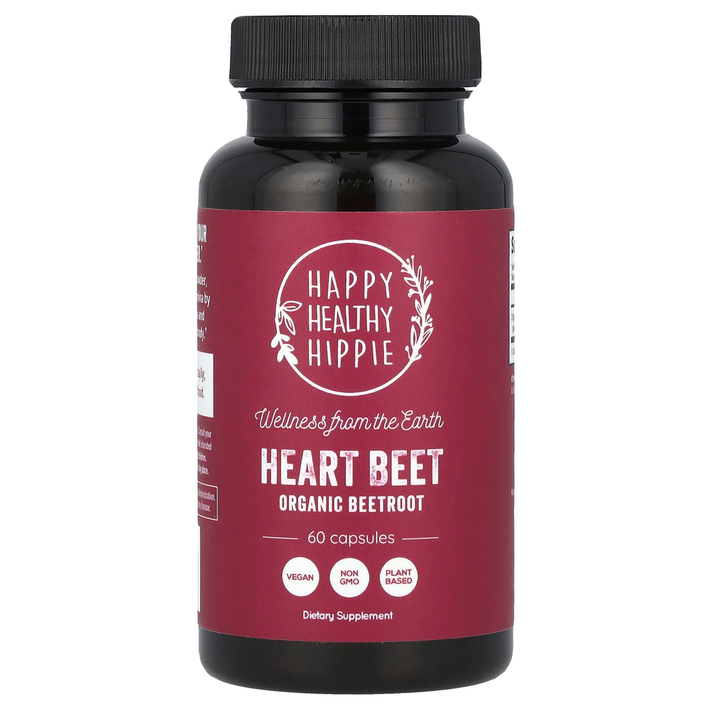 Happy Healthy Hippie, Heart Beet, органическая свекла, 60 капсул (650 мг на капсулу)