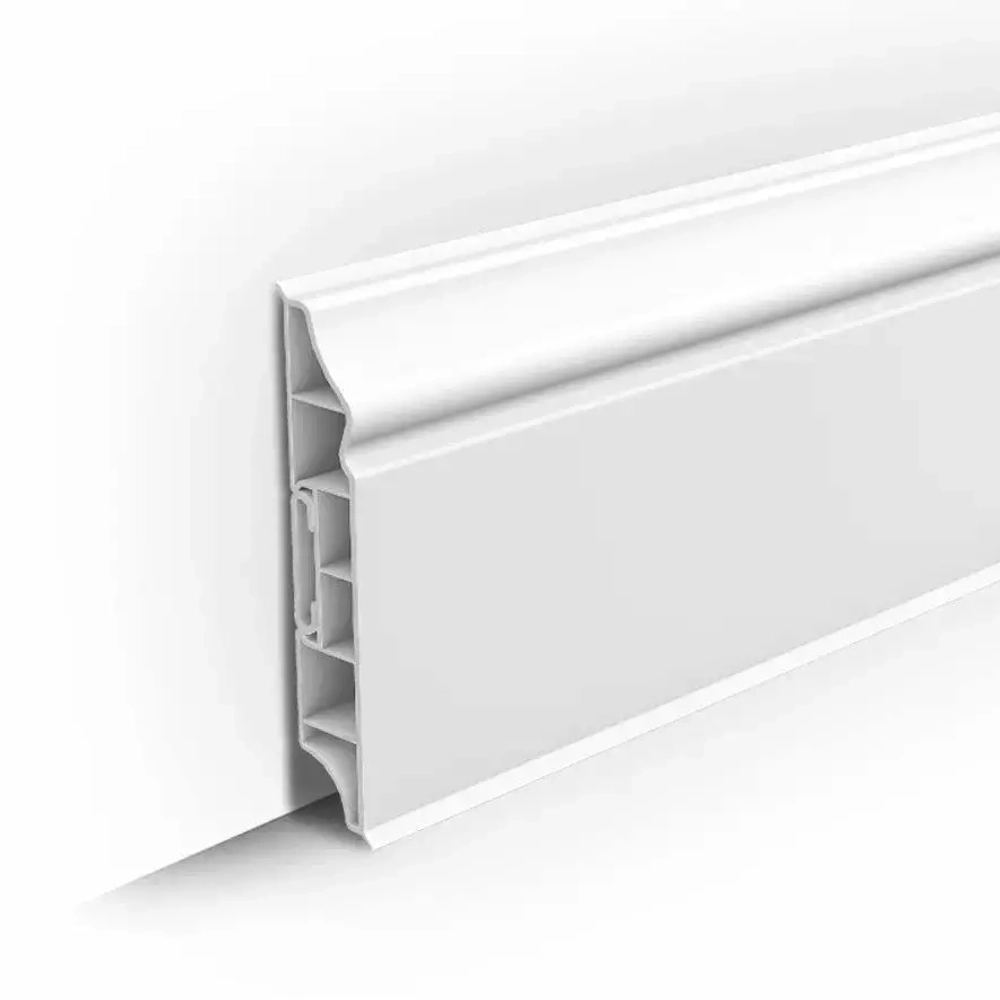 Плинтус ПВХ Идеал Дюра фигурный 001 Белый 80х16х2200 мм