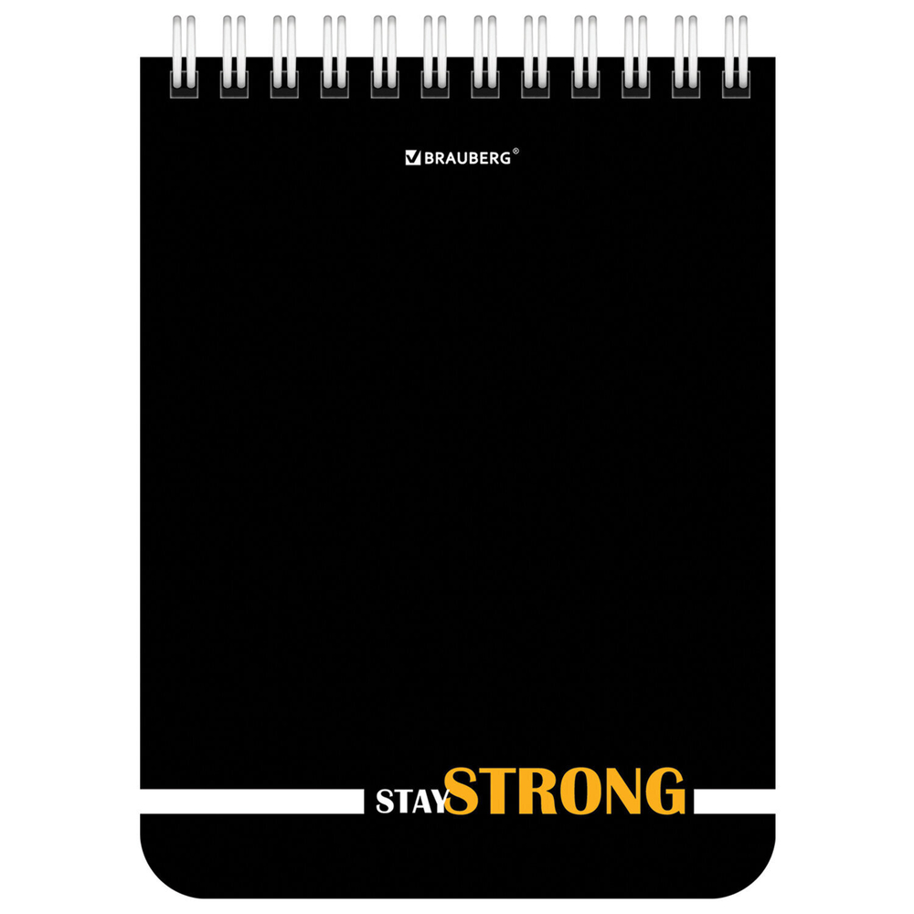Блокнот малый ФОРМАТ А6 108х145 мм 40 л. гребень картон клетка BRAUBERG "Black & notes" (36 штук в упаковке)