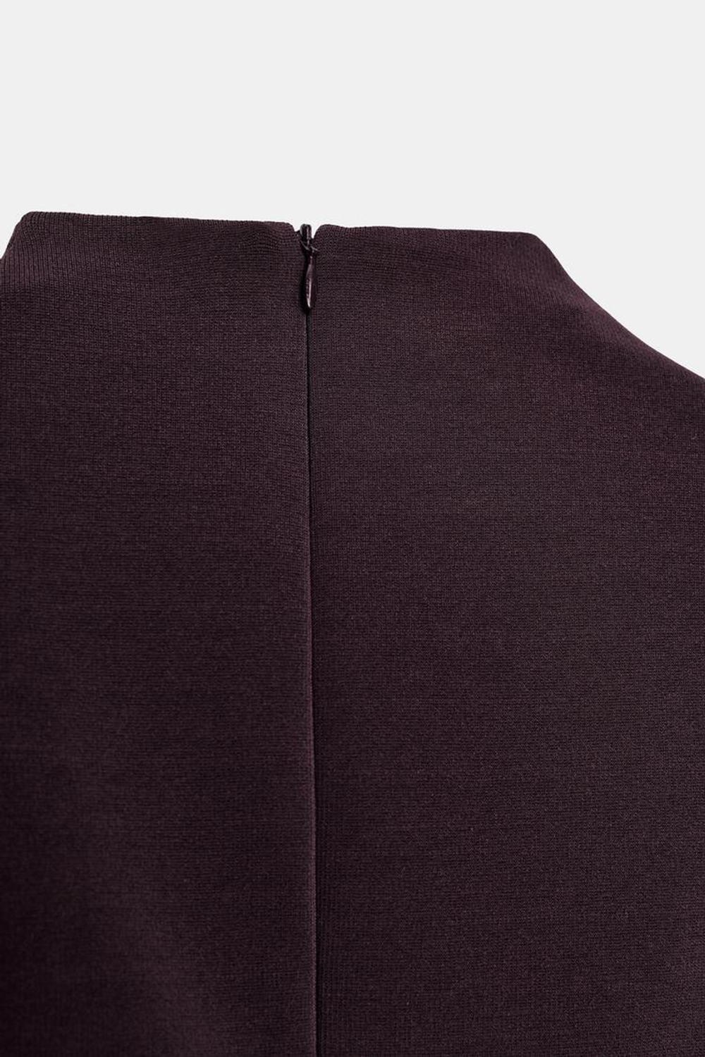 ZARA КОРОТКОЕ ПЛАТЬЕ ИЗ ЭЛАСТИЧНОЙ ТКАНИ С КРУЖЕВОМ, ТЕМНО-КОРИЧНЕВЫЙ