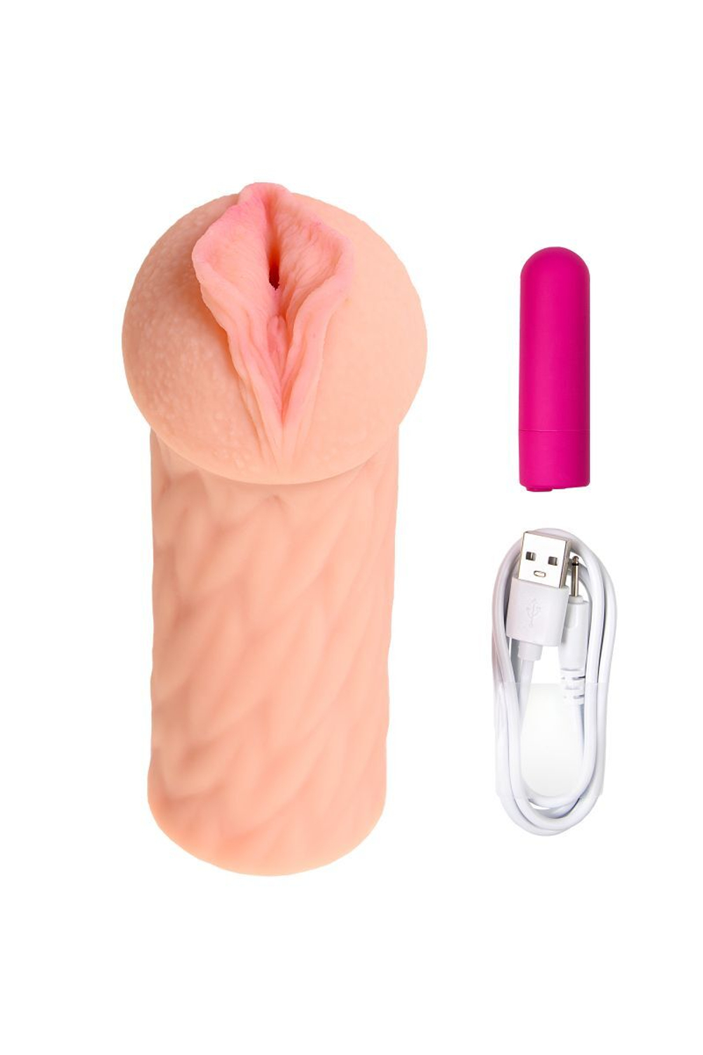 Телесный реалистичный мастурбатор-вагина Elegance.005 с вибрацией