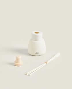 Zara Home WHITE POWDERY REED DIFFUSERS — ароматический диффузор с тростниковыми палочками, Белый Пудровый, 100 мл