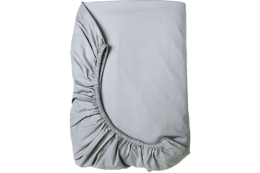 Простынь GoodNight Сатин 200х200х20 Светло-серый на резинке