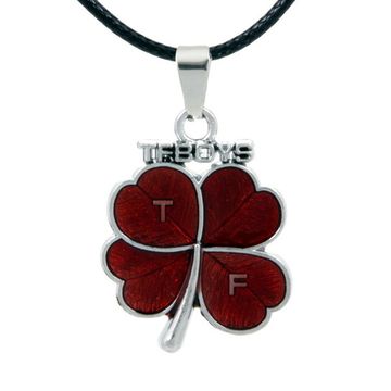 Кулон Клевер красный (2)