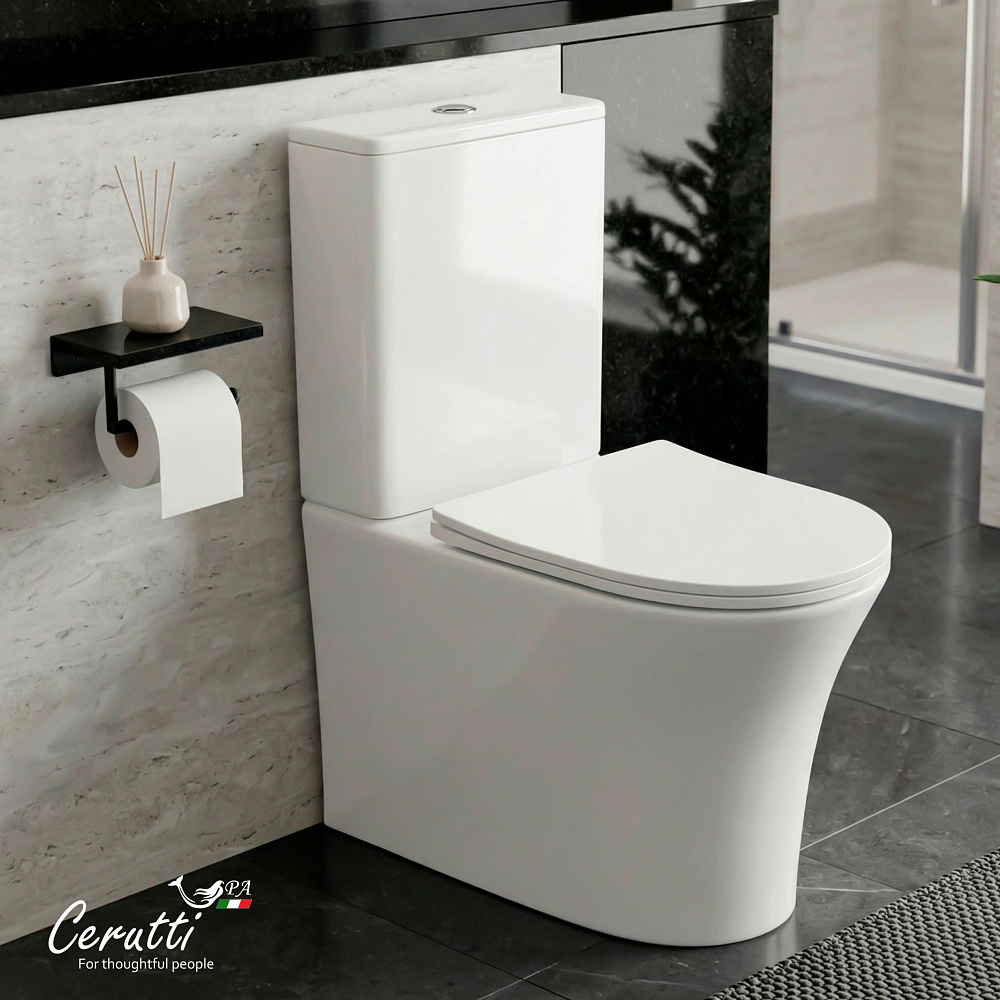 Унитаз напольный Ceruttispa АДИДЖЕ (ADIGE) CT7836 безободковый (620х365х820)