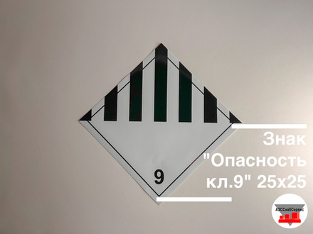 Знак "Опасность кл.9" 25х25