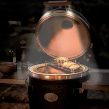 Керамический угольный гриль Monolith Avantgarde Classic, 43 см, чёрный, с ножками и столиками