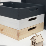 Столик поднос деревянный разборный 38х28 см, поднос декоративный для кухни Флоутард из массива сосны, столик для завтрака в постель, серый