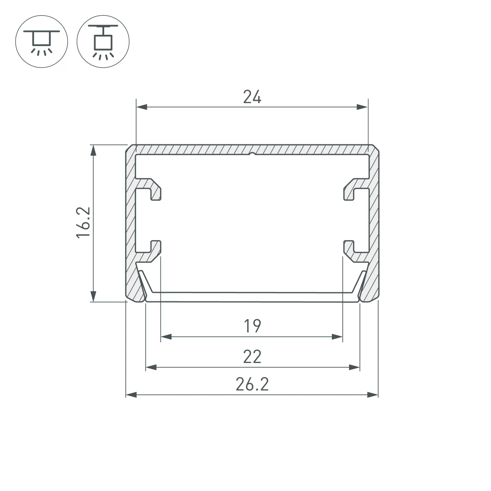 Профиль PLS-LOCK-H16-SMT-2000 ANOD BLACK (Arlight, Алюминий) 033295