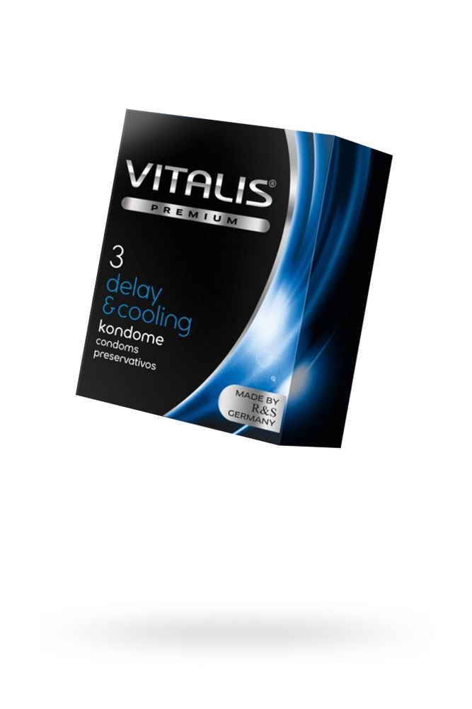 Презервативы Vitalis, premium, охлаждающий, 18 см, 5,3 см, 3 шт.