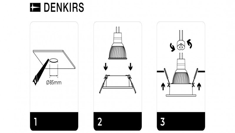DK3026-WH Встраиваемый светильник, IP 20, 10 Вт, GU5.3, LED, белый, пластик
