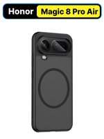 Чехол с Магсейф для Honor Magic 8 Pro Air прозрачный матовый с черным бортом WLONS