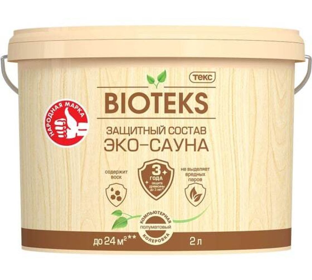 Биотекс AD Эко-Сауна 2л п/мат защитный состав Текс