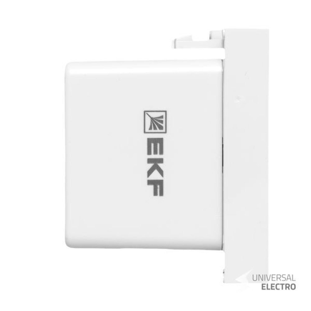 Розетка USB A+C, 2,1А, 2 гнезда, без индикатора, белая EKF