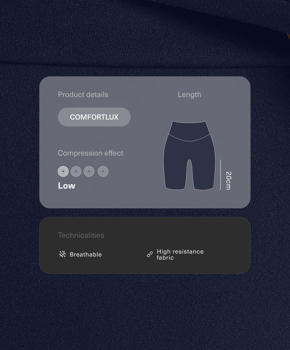 OYSHO Легинсы-велосипедки Comfortlux с высокой посадкой длиной 20 см, синий