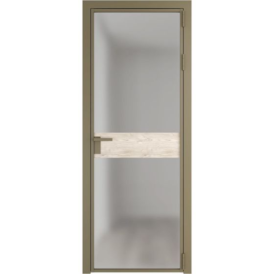 Алюминиевая дверь 6AG шампань остеклённая со ставкой