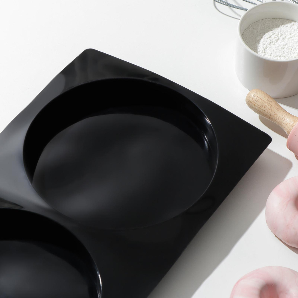 Форма для начинок 2 ячейки, 34,5х20х3 см, d=16 см