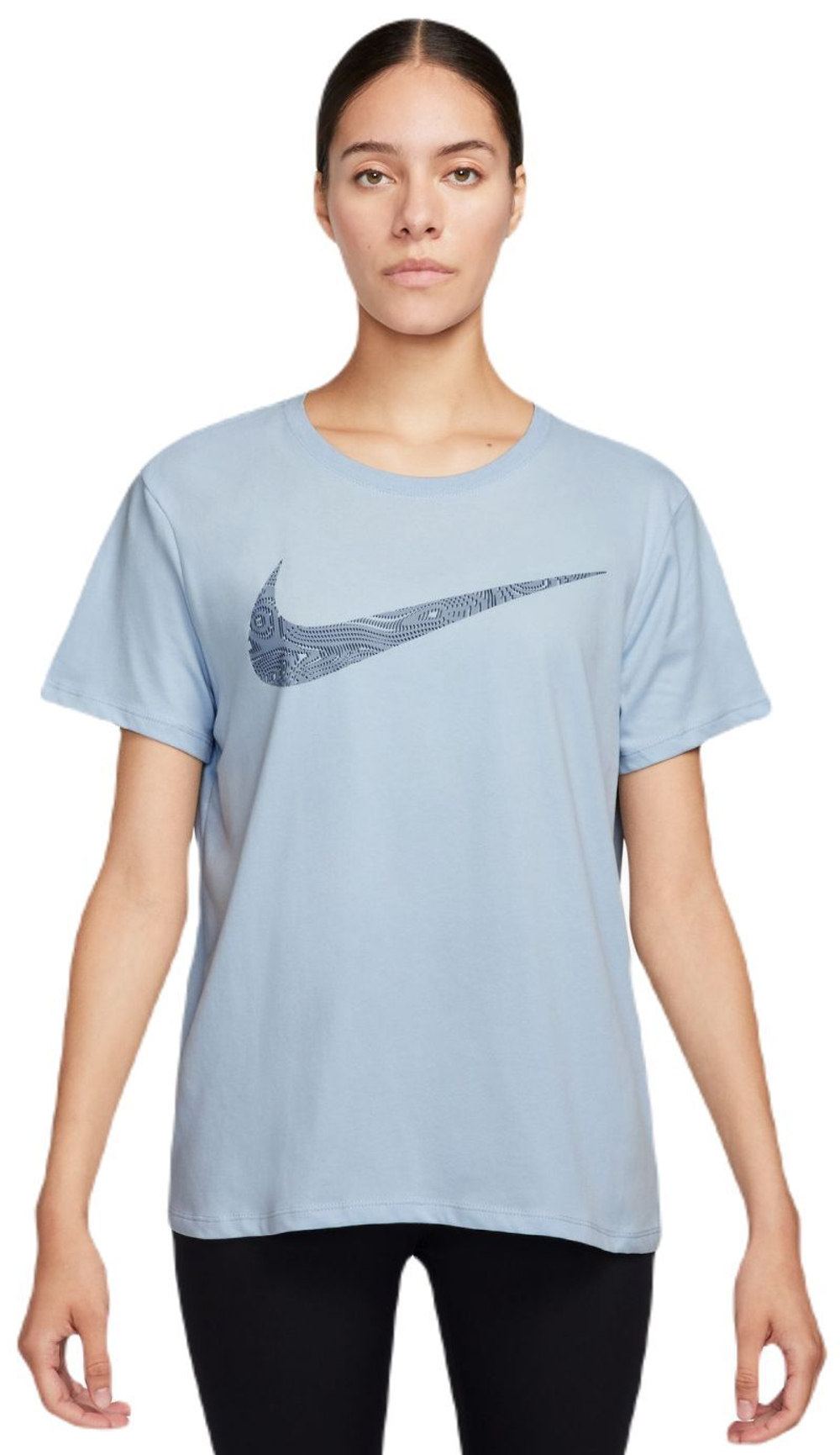 Женская теннисная футболка Nike Slam Dri-Fit Swoosh Top - light armory blue