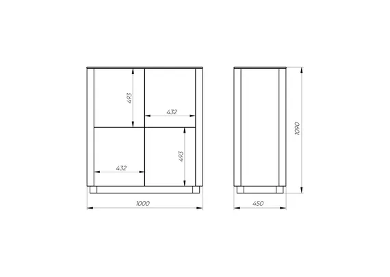 Шкаф Tammi 4 двери (серый)