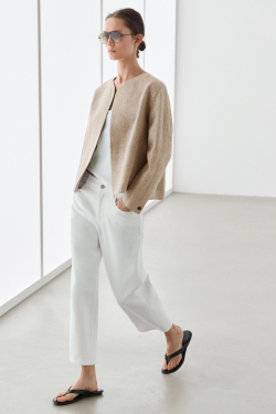 Massimo Dutti Бомбер с меланжевым эффектом, бежеаый