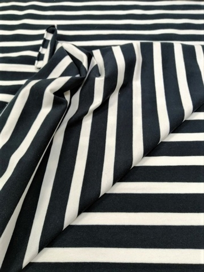 Кулир (принт). Черные полоски, 1м