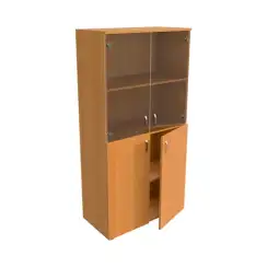 Шкаф низкий стекло прозрачное ЛФ223 800х406х1610, ольха