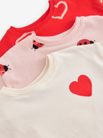 Футболка для девочки Next E65-361, 3 шт., Бежевый, Красный, Розовый