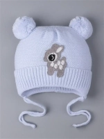 Шапка зимняя детская вязаная на завязках