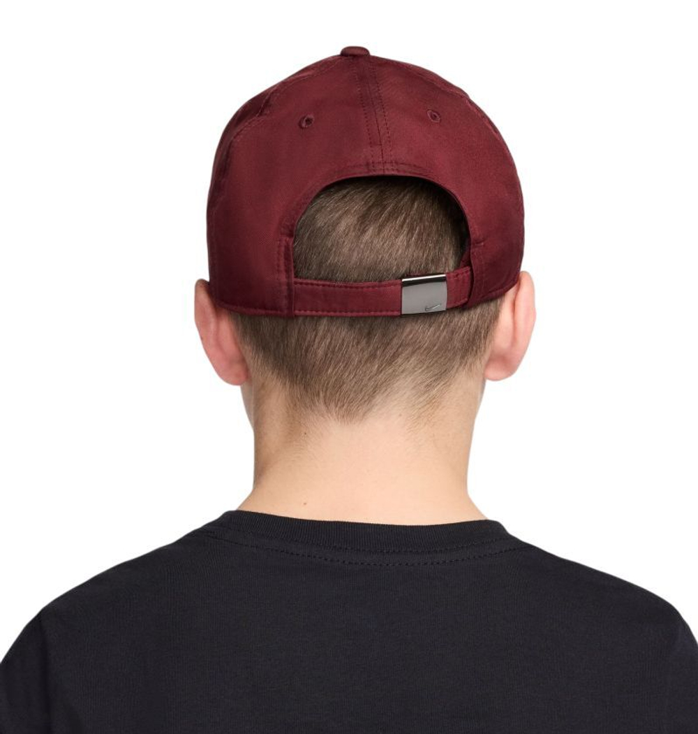 Теннисная кепка Nike Kids Dri-Fit Club Unstructured Metal Swoosh - dark team red/black