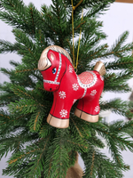 Конь-Огонь ёлочная игрушка из фарфора