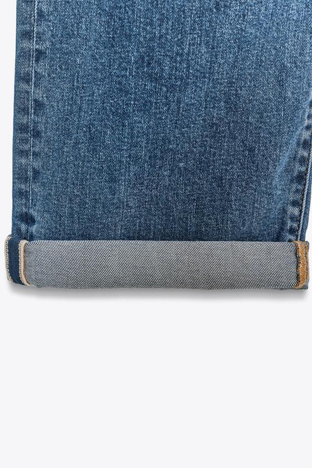 ZARA ДЖИНСЫ Z.07 RELAXED FIT С ВЫСОКОЙ ПОСАДКОЙ И ОТВОРОТАМИ, СИНИЙ