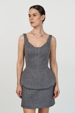 Юбка мини шерстяная