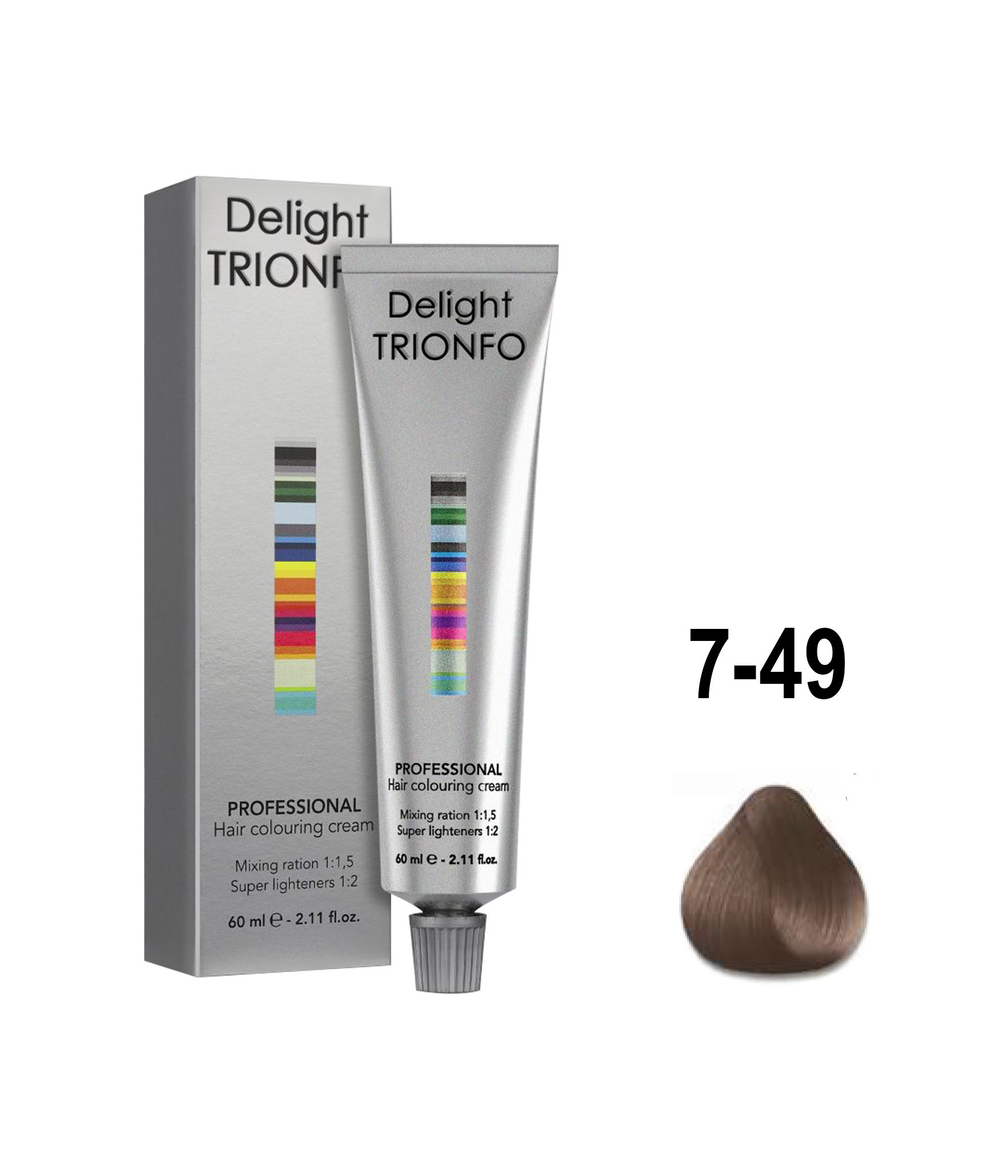 ДТ 7-49 стойкая крем-краска для волос Средний русый бежевый фиолетовый 60 мл