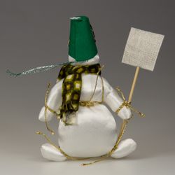 Ёлочная игрушка Снеговик с лопатой