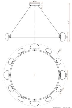 Подвесная люстра 60W 4000K 4517-12P черный Svamp Favourite