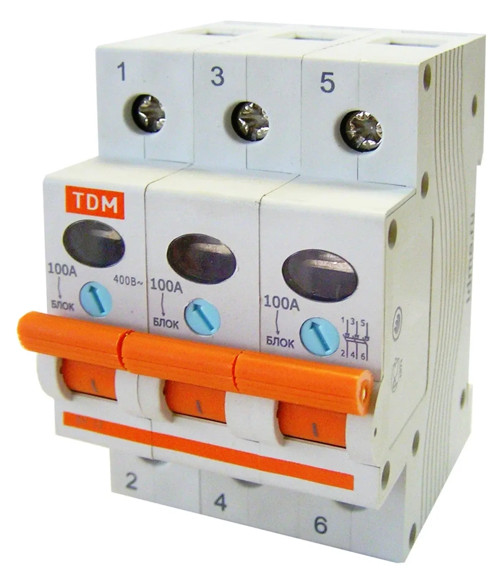 Выключатель нагрузки (мини-рубильник) ВН-32, 100A, 3P, TDM, IP 20