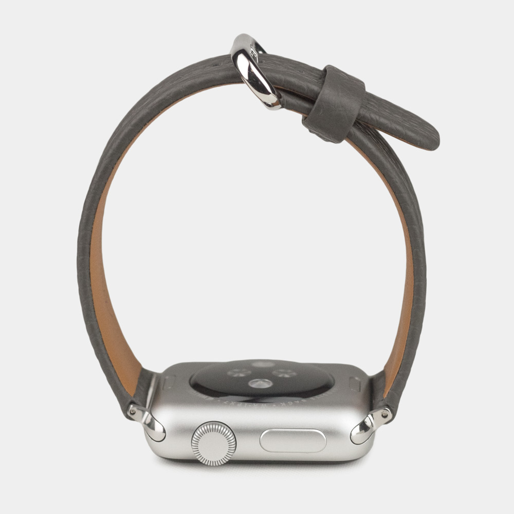 Ремешок для Apple Watch 44/45/46 mm из кожи теленка, серого цвета