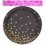 Тарелка бумажная 18 см в наборе 10 шт «Конфетти» черная