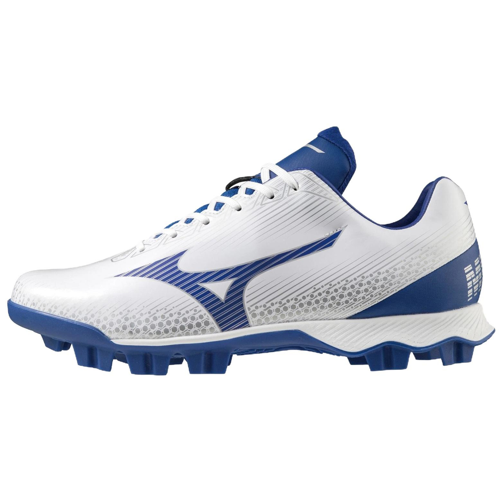 Mizuno Wave Lightrevo Baseball Shoes Men"s White Blue