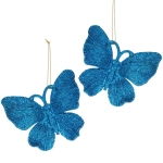 Подвеска «Волшебная бабочка» 11 см (набор 2 шт), Голубой